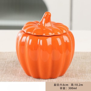 Nouveau pot à <span class=keywords><strong>bougie</strong></span> en céramique en forme <span class=keywords><strong>de</strong></span> citrouille avec couvercle, design corail, pour Halloween, festival, rangement, <span class=keywords><strong>bougie</strong></span> en <span class=keywords><strong>cire</strong></span> <span class=keywords><strong>de</strong></span> soja, poignée <span class=keywords><strong>de</strong></span> porte <span class=keywords><strong>de</strong></span> placard - Product Image 4