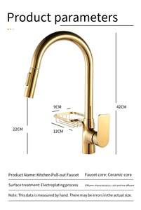 <span class=keywords><strong>Robinet</strong></span> de cuisine moderne en laiton à col de cygne, monocommande, extractible, pivotant à 360°, mitigeur chaud/froid avec panier de rangement - Product Image 5