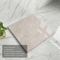 Carreaux de sol en porcelaine polie effet miroir 600x600 beige crème, grain de pierre, faciles à nettoyer, pour villa et salle de sport
