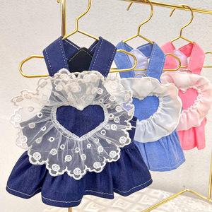 Pet Princess Denim Overall Dress <b>For</b> Dog <b>Cat</b> Small Medium Cute Style Spring Summer <b>Clothes</b> - Product Image 2