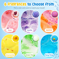 ATOANY 6 bombes de bain magiques effervescentes, bain moussant aux huiles essentielles naturelles, véganes, relaxantes, avec jouet surprise pour enfants, usage domestique