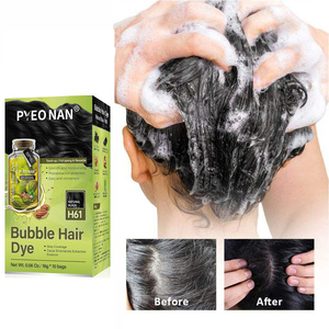 Tinte de Cabello Profesional en Espuma Estilo Coreano, Coloración Rápida en Múltiples Tonos, Espuma para Teñir el Cabello, Color Negro en Sachet - Product Image 1