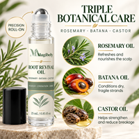 Huile Capillaire Bio Magibely Root Revival pour la Croissance des Cheveux et le Soin du Cuir Chevelu, Roll-On Naturel au Romarin et au Ricin, Marque Privée Disponible