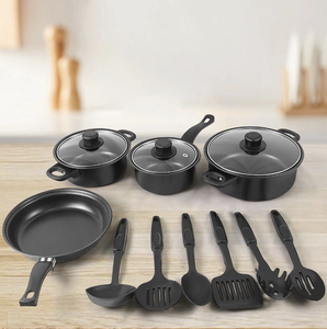 <span class=keywords><strong>Set</strong></span> di Pentole <span class=keywords><strong>Antiaderenti</strong></span> dal Design Moderno, 13 Pezzi, per Uso Domestico, con Padella, Pentola per Zuppa, Pentolino per Latte e Utensili, Rivestimento <span class=keywords><strong>in</strong></span> <span class=keywords><strong>Pietra</strong></span> - Product Image 4