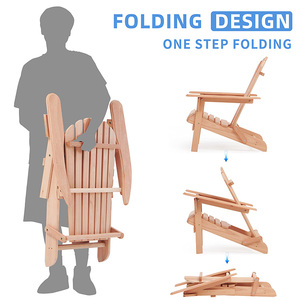 Chaises de patio Adirondack en bois massif canadien, modernes, pour jardin, cour, terrasse de piscine, plage - Meubles d'extérieur pour parc, cour - Product Image 4