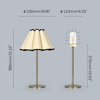 Lampe de table LED minimaliste en fer et tissu, sans fil, flexible, à piles, avec commande tactile, portable, veilleuse