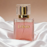 Bouteille de parfum vide en verre de cristal de 50ml avec pompe à sertir pulvérisateur logo personnalisé emballage cosmétique carré taille portable avec boîte