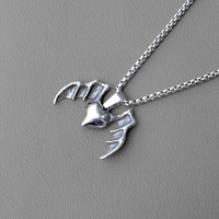 Collier rétro punk en acier inoxydable collier tendance hip-hop ailes d'ange collier coeur pour hommes et femmes colliers pendentifs couple