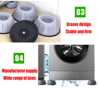Patins anti-vibrations universels, patins anti-vibrations réutilisables, patins de soutien en caoutchouc antidérapants pour lave-linge et sèche-linge
