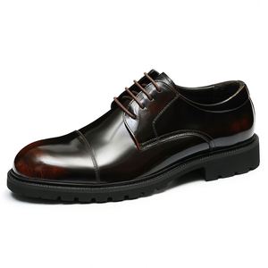 Zapatos Formales Británicos Estilo 2025 - Zapatos Oxford con Punta Redonda para Hombre - Zapatos de Negocios Cómodos con Aumento de Altura - Product Image 6