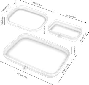 Bliss Bins Estuche transparente con cremallera <span class=keywords><strong>de</strong></span> lado <span class=keywords><strong>duro</strong></span> para almacenamiento Estuche <span class=keywords><strong>de</strong></span> lápices con cremallera transparente <span class=keywords><strong>de</strong></span> plástico Organizador <span class=keywords><strong>de</strong></span> <span class=keywords><strong>viaje</strong></span> Bolsa <span class=keywords><strong>de</strong></span> cosméticos - Product Image 2
