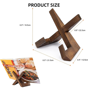 Wooden Cookbook <b>Stand</b> Handcrafted, Display Holder <b>for</b> Recipe Books <b>Tablets</b> Photos Kitchen Decor, Gift <b>for</b> Chefs Book Lovers - Product Image 1