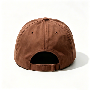 Brown 6-Panel Dad <b>Cap</b> with White Letter a Embroidery Unisex Adjustable Cotton Dad Hat Fashionable Curved Brim - Product Image 3