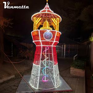 Décoration de rue commerciale LED personnalisée pour grands projets de protection de l'environnement, thème vacances en bord de mer, motif <span class=keywords><strong>phare</strong></span> <span class=keywords><strong>baleine</strong></span> - Product Image 2