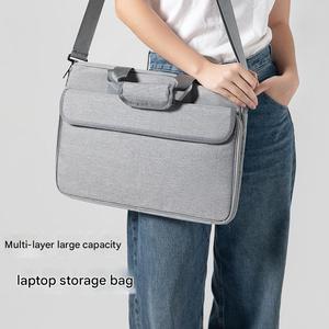 Bolso bandolera de nailon impermeable para portátil, ligero, acolchado, para viajes, negocios, oficina, uso diario. - Product Image 6