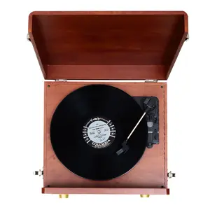 Mới 2024 phổ biến bằng gỗ ghi vinyl Máy nghe nhạc với loa Stereo máy quay đĩa LP Máy ghi âm