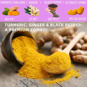 Gummies de Curcuma et Gingembre Haute Puissance avec Poivre Noir – Complément Herbal pour la Santé Cardiaque et Digestive des Adultes - Product Image 3