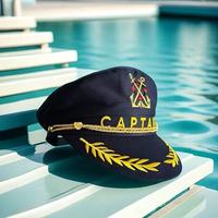Chapeau de capitaine en gros avec broderie dorée « CAPTAIN » – Chapeaux de costume nautiques pour yachts