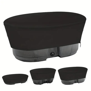 ผ้าคลุมสระน้ำรูปวงรีแบบผ้าอ๊อกซ์ฟอร์ดสำหรับกลางแจ้ง ขนาด 50 100 150 แกลลอน ป้องกันฝุ่นละอองอย่างทนทาน สำหรับอ่างอาบน้ำและถังเก็บน้ำ - Product Image 4