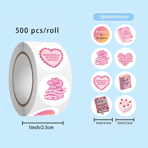 500Pcs cuộn màu hồng Đọc Sách Giấy sticker cho Rose Cảm ơn bạn nhãn kỳ nghỉ sinh nhật đám cưới phong bì trang trí - Product Image 3