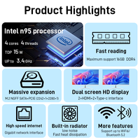 Mini PC de Alto Rendimiento, Core Quad Core N95, Mini PC para Juegos, Portátil, DDR4 8GB, SSD 512GB, Gráficos Integrados