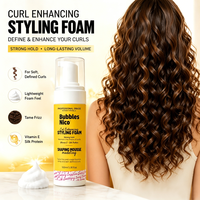Mousse coiffante rehausseur de boucles, tenue forte, volume longue durée, définit les boucles plus douces, dompte les frisottis, légère, marque privée OEM