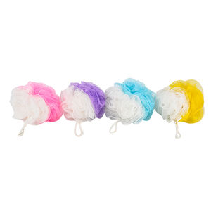 Bianco colorato luffa esfoliante morbido bagno doccia spugna Pouf fornire tutti i colori Pantone come richiesta del compratore - Product Image 5