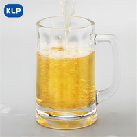 KLP 11 OZ Verre à bière de grande capacité Verre à bière Soda Lime transparent avec logo personnalisé