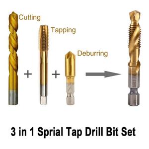 6PC titan kết hợp khoan Tap bit thiết lập 1/4 Hex Shank HSS SAE vít khai thác bit với trung tâm đấm khai thác và countersinking - Product Image 4