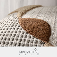 AIBUZHIJIA – taies d'oreiller de lit originales et chics de styliste, décoration de maison haut de gamme, broderie appliquée Beige, housse de coussin Design