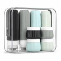 Nouvel ensemble de flacons de voyage d'extérieur approuvés par la TSA, étanches, rechargeables, en silicone, pour articles de toilette