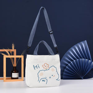 Nouveau style de sac à bandoulière écologique personnalisé en toile biologique unie sac fourre-tout pour étudiant - Product Image 3