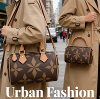 Sac Boston Mini Monogramme Tendance 2026 en Cuir PU avec Logo Personnalisé et Bandoulière Amovible pour la Mode Féminine – Vente en Gros