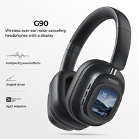 Miniso earphone & headphone G90 TWS, nirkabel untuk Bluetooth 5.4 HiFi suara ANC pengurang kebisingan dengan tampilan sentuh