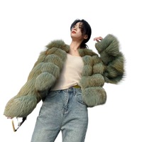 Personnalisé manches longues mode femmes moelleux grande taille vêtements pour femmes veste en fourrure hiver véritable manteau de fourrure de renard femmes pour dames