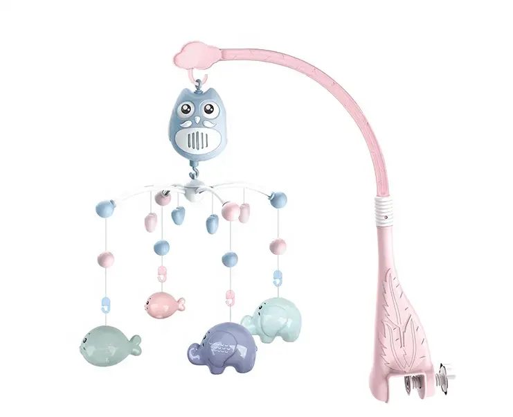 electric cartoon rotation hanging baby bed bell music toy for sale