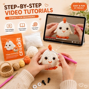 Kit de Ganchillo para Principiantes: Peluche de Pollito de Pascua para Adultos - Textil y Tela Suaves - Product Image 2