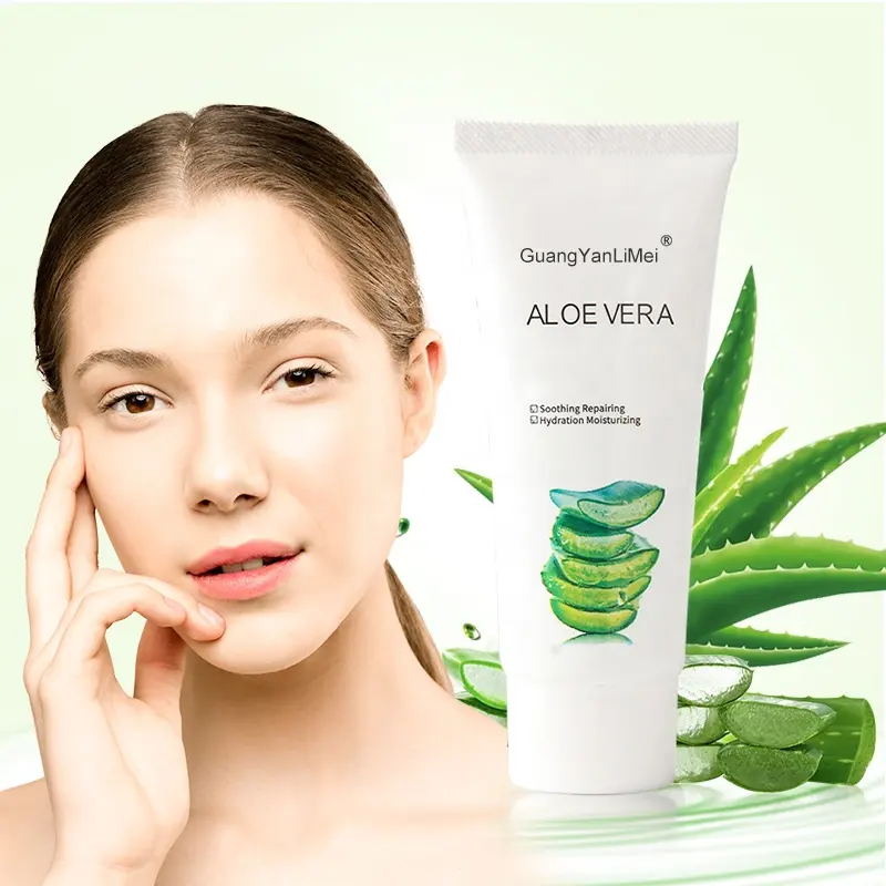 Aloe Vera jel özel etiket cilt bakımı nemlendirici yatıştırıcı organik % 100% doğal saf Aloe Vera jel