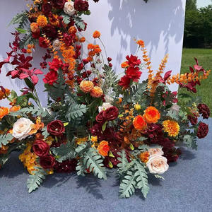 Camino de Mesa de <span class=keywords><strong>Flores</strong></span> Artificiales de Seda Realistas Hechas a Mano para Graduación, Navidad, Halloween, Año Nuevo Chino - Venta al por Mayor - Product Image 4