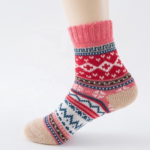 Wholesale Ethnic Style Winter Knit Thick <strong>Socks</strong> <strong>Warm</strong> Nordic Crew <strong>Socks</strong> for Women <strong>Ladies</strong> - Product Image 4