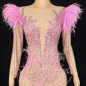 Novance Y2800 abiti <span class=keywords><strong>Casual</strong></span> eleganti maniche lunghe con strass di piume abito danza <span class=keywords><strong>abbigliamento</strong></span> <span class=keywords><strong>Casual</strong></span> <span class=keywords><strong>Sexy</strong></span> per le donne 2023 - Product Image 5