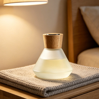 Diffuseur de parfum en verre transparent de 50 ml, nouveau design luxueux, marque privée, longue durée, sans alcool, pour la maison, le bureau, la chambre