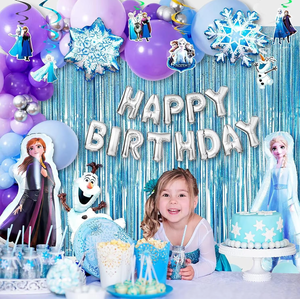Globos Temáticos de <span class=keywords><strong>Elsa</strong></span> y <span class=keywords><strong>Anna</strong></span>, Decoración para Baby Shower, Decoraciones para Fiestas de Cumpleaños de Niñas, Globo de Aluminio con Copos de Nieve de <span class=keywords><strong>Olaf</strong></span> - Product Image 2