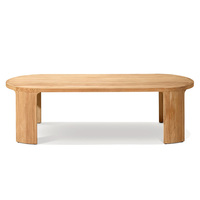 Mesa de Comedor Rectangular Nórdica, Resistente a la Intemperie, de Madera Maciza de Teca, Muebles de Jardín para Hotel, Mesa de Comedor para Exteriores