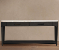 Meubles de salon modernes personnalisés en couleur, table console en bois massif, table d'entrée avec plateau en marbre