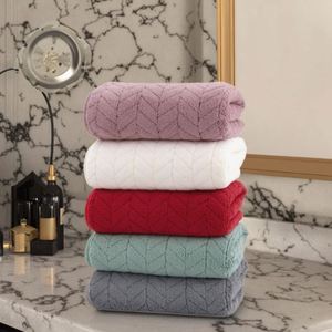 Ensemble de serviettes en microfibre corail de haute qualité 35 x 75 cm, imprimé jacquard, uni, gaufré, pour la maison et le sport - Product Image 1