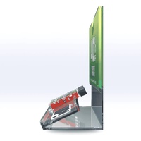 Présentoir de comptoir en acrylique transparent pour accessoires de vente au détail sur mesure avec poche pour panneaux pour insérer du papier publicitaire Lucite POP Stand Holder