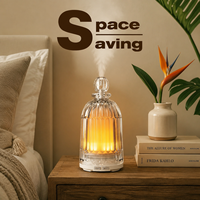 Diffuseur d'huiles essentielles en verre pour aromathérapie, petit humidificateur à brume froide avec 7 lumières LED colorées, vente en gros