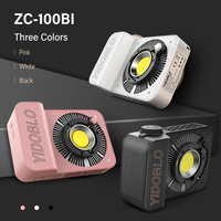 Cob led lumières pour caméra 100w lumière de remplissage de poche bi couleur 2700-7500k avec support de bureau pour la diffusion en direct en intérieur avec softbox