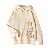 Sudadera Holgada de Manga Larga para Mujer, Diseño Casual con Estampado de Animales, Forro Polar Cálido y Suave para el Día a Día, Viajes de Fin de Semana